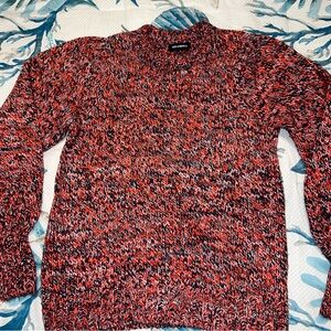 525 America Women's Multicolor Balloon Sleeve Crew Neck Pullover Sweater Medium